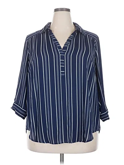 Pre-owned Torrid 3/4 Sleeve Blouse In Blue