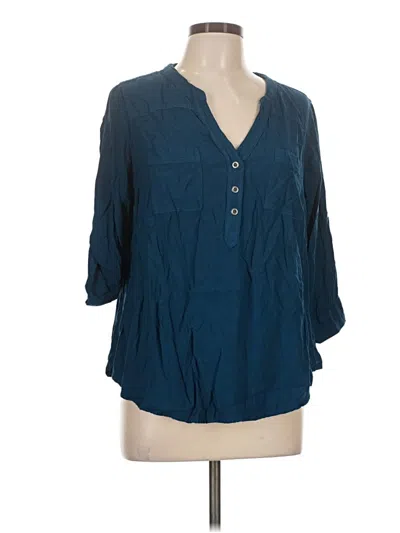 Pre-owned Torrid 3/4 Sleeve Blouse In Blue