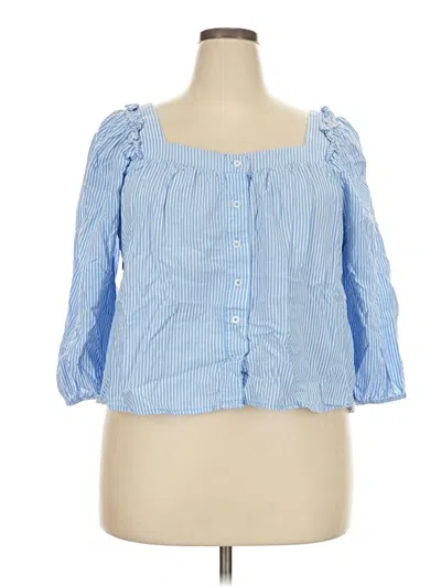 Pre-owned Torrid 3/4 Sleeve Blouse In Blue