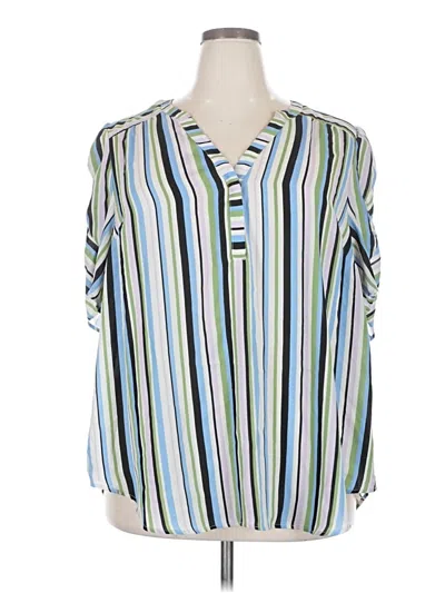 Pre-owned Torrid 3/4 Sleeve Blouse In Blue