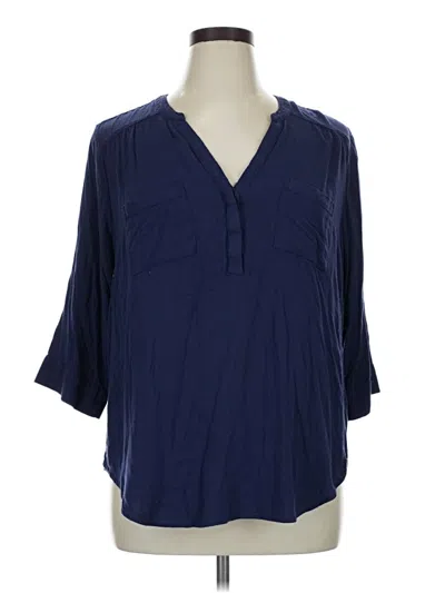 Pre-owned Torrid 3/4 Sleeve Blouse In Blue