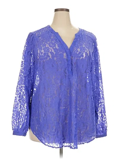 Pre-owned Torrid 3/4 Sleeve Blouse In Blue