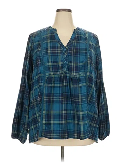 Torrid 3/4 Sleeve Blouse In Blue