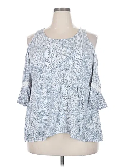 Pre-owned Torrid 3/4 Sleeve Blouse In Blue