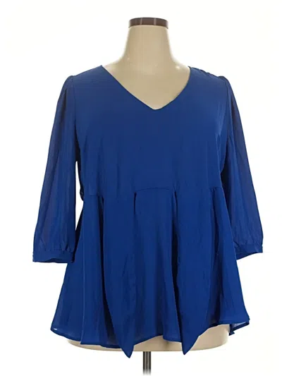 Torrid 3/4 Sleeve Blouse In Blue