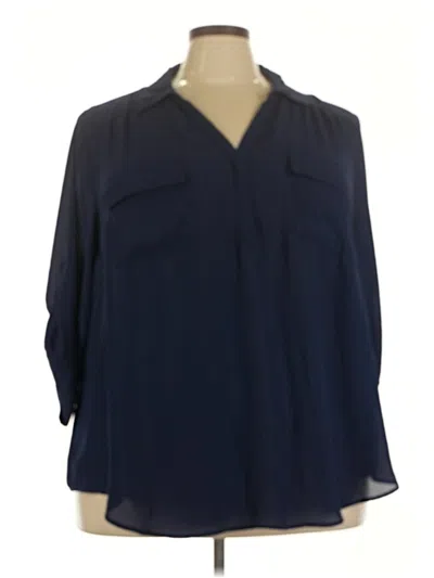 Pre-owned Torrid 3/4 Sleeve Blouse In Blue
