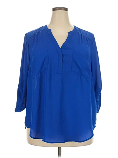 Pre-owned Torrid 3/4 Sleeve Blouse In Blue