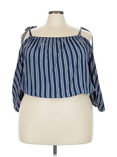 Pre-owned Torrid 3/4 Sleeve Blouse In Blue