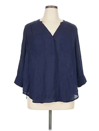 Pre-owned Torrid 3/4 Sleeve Blouse In Blue