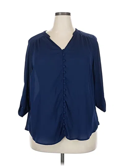 Pre-owned Torrid 3/4 Sleeve Blouse In Blue