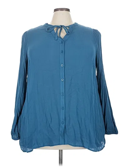 Pre-owned Torrid 3/4 Sleeve Blouse In Blue