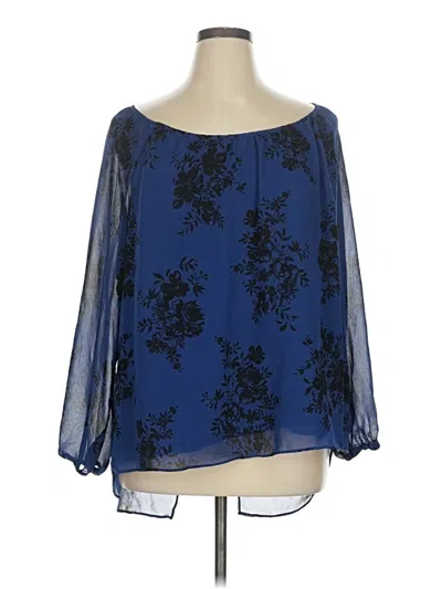 Pre-owned Torrid 3/4 Sleeve Blouse In Blue