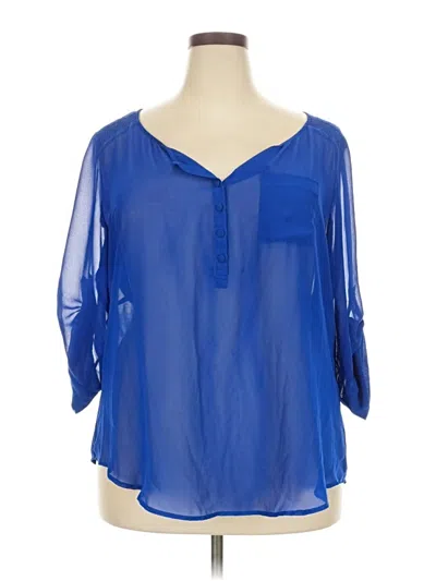 Pre-owned Torrid 3/4 Sleeve Blouse In Blue