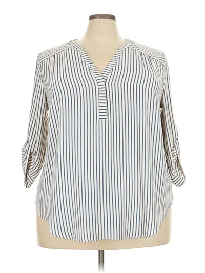 Pre-owned Torrid 3/4 Sleeve Blouse In Blue
