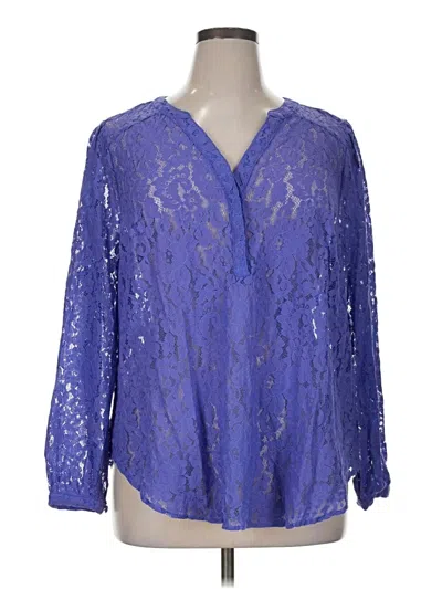 Pre-owned Torrid 3/4 Sleeve Blouse In Blue