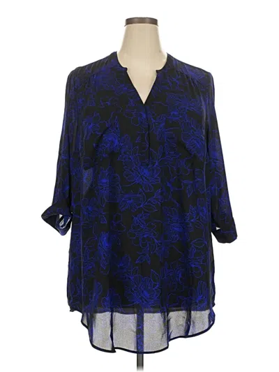 Pre-owned Torrid 3/4 Sleeve Blouse In Blue