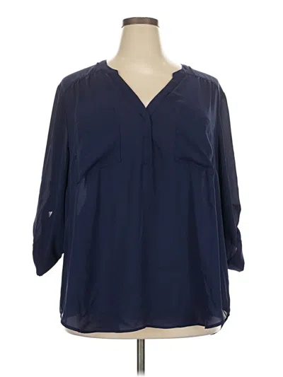 Pre-owned Torrid 3/4 Sleeve Blouse In Blue
