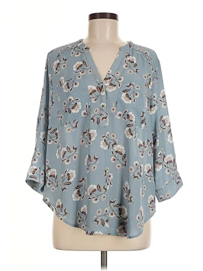 Pre-owned Torrid 3/4 Sleeve Blouse In Blue