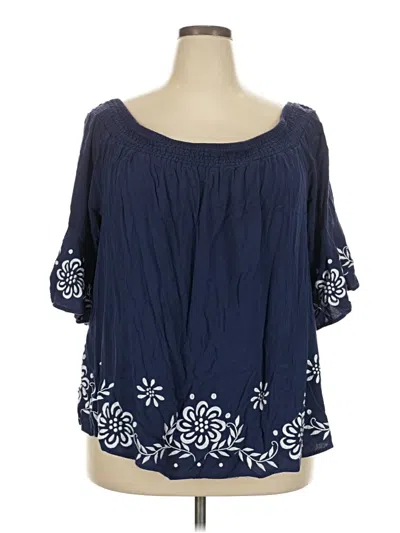 Pre-owned Torrid 3/4 Sleeve Blouse In Blue