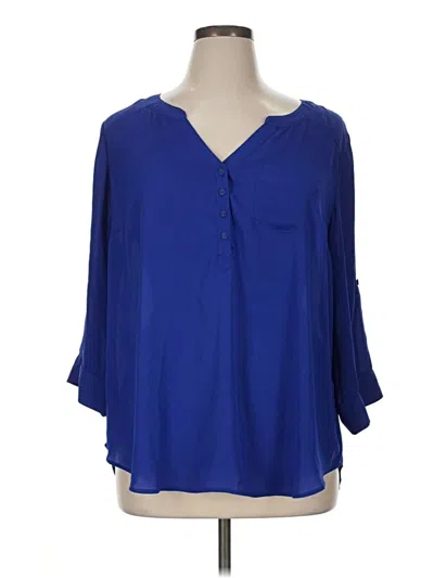 Pre-owned Torrid 3/4 Sleeve Blouse In Blue