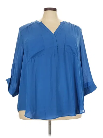 Torrid 3/4 Sleeve Blouse In Blue