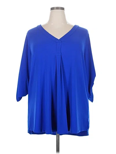 Pre-owned Torrid 3/4 Sleeve Blouse In Blue
