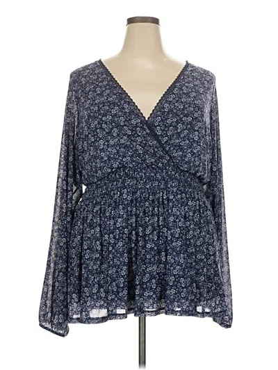 Pre-owned Torrid 3/4 Sleeve Blouse In Blue
