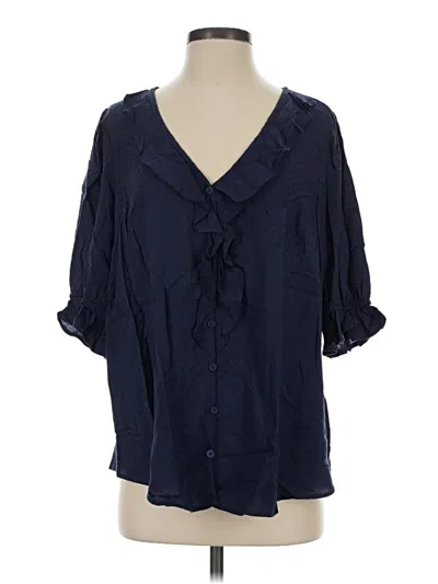 Torrid 3/4 Sleeve Blouse In Blue