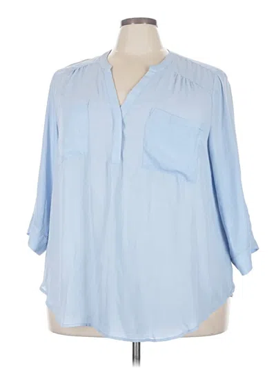 Pre-owned Torrid 3/4 Sleeve Blouse In Blue