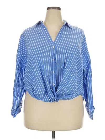 Pre-owned Torrid 3/4 Sleeve Blouse In Blue
