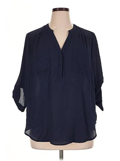 Pre-owned Torrid 3/4 Sleeve Blouse In Blue