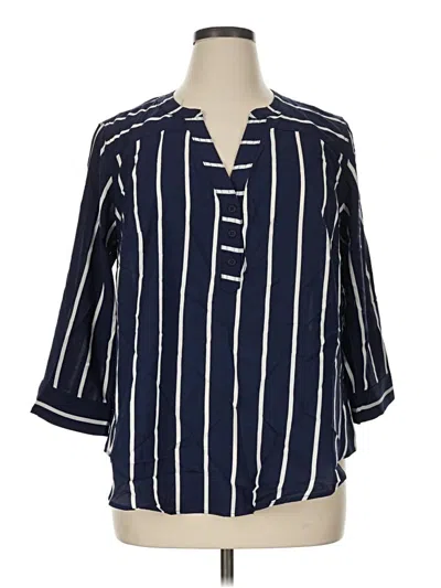 Pre-owned Torrid 3/4 Sleeve Blouse In Blue