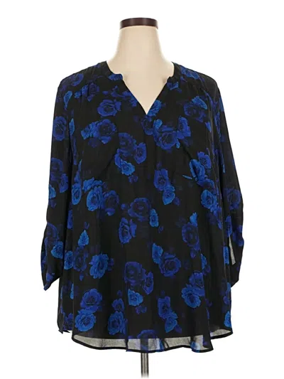 Pre-owned Torrid 3/4 Sleeve Blouse In Blue