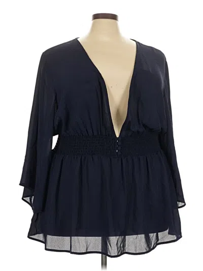 Pre-owned Torrid 3/4 Sleeve Blouse In Blue