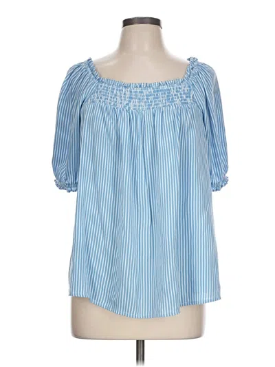 Pre-owned Torrid 3/4 Sleeve Blouse In Blue
