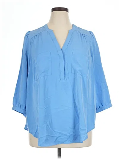 Pre-owned Torrid 3/4 Sleeve Blouse In Blue