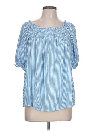 Pre-owned Torrid 3/4 Sleeve Blouse In Blue