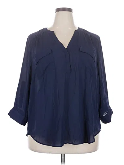 Pre-owned Torrid 3/4 Sleeve Blouse In Blue