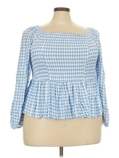 Pre-owned Torrid 3/4 Sleeve Blouse In Blue