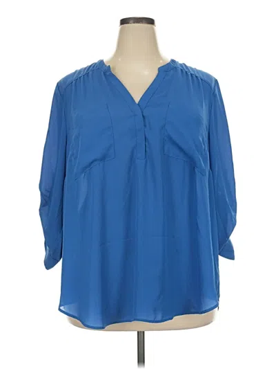 Pre-owned Torrid 3/4 Sleeve Blouse In Blue