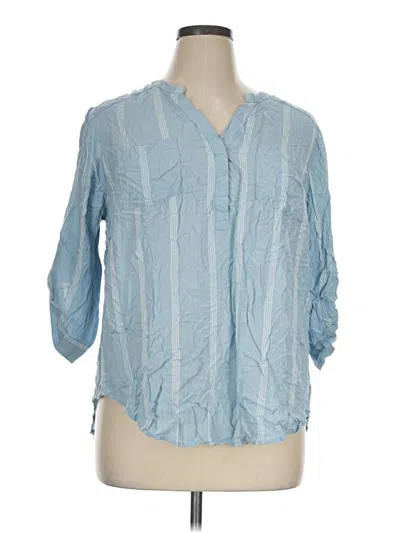 Pre-owned Torrid 3/4 Sleeve Blouse In Blue