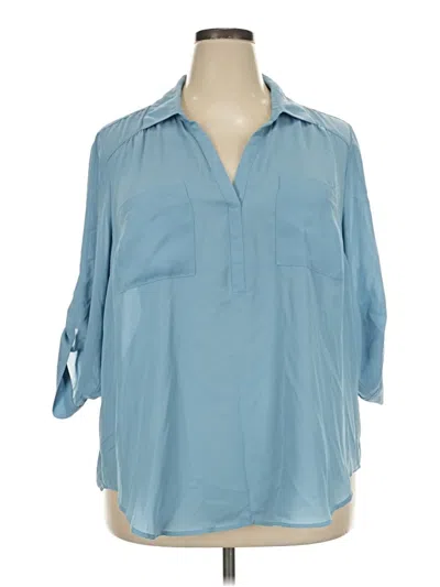 Pre-owned Torrid 3/4 Sleeve Blouse In Blue
