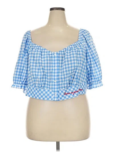 Torrid 3/4 Sleeve Blouse In Blue