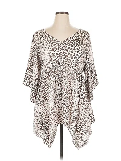 Pre-owned Torrid 3/4 Sleeve Blouse In Brown
