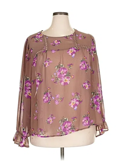 Pre-owned Torrid 3/4 Sleeve Blouse In Brown