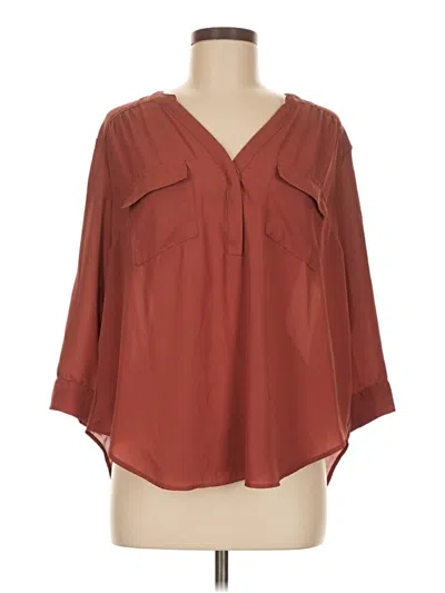 Pre-owned Torrid 3/4 Sleeve Blouse In Brown