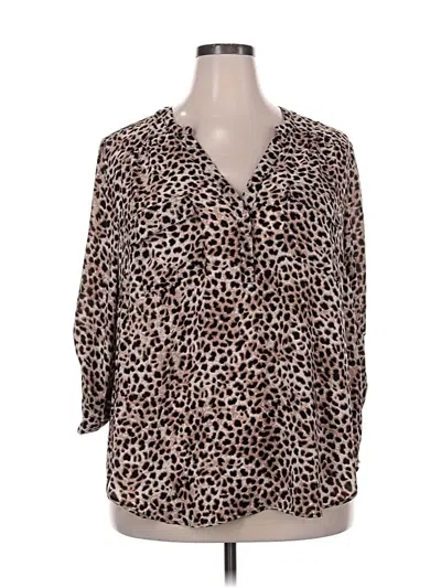 Pre-owned Torrid 3/4 Sleeve Blouse In Brown