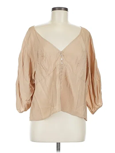 Pre-owned Torrid 3/4 Sleeve Blouse In Brown