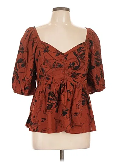 Pre-owned Torrid 3/4 Sleeve Blouse In Brown