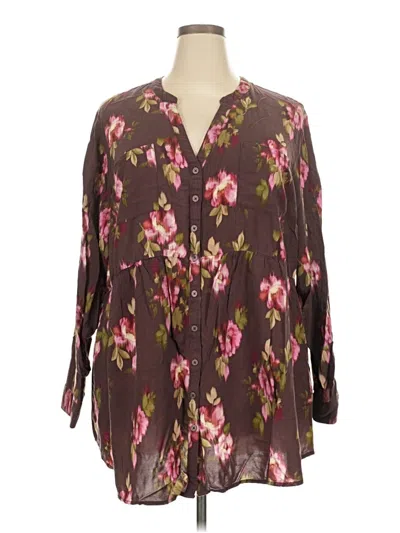 Pre-owned Torrid 3/4 Sleeve Blouse In Brown